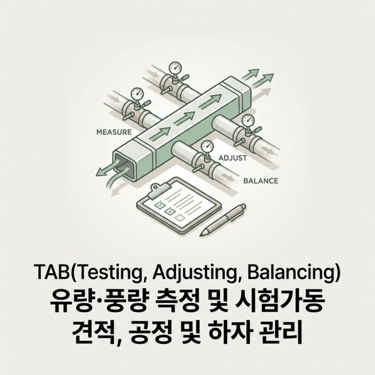 TAB(Testing, Adjusting, Balancing) 유량·풍량 측정 및 시험가동 견적, 공정 및 하자 관리