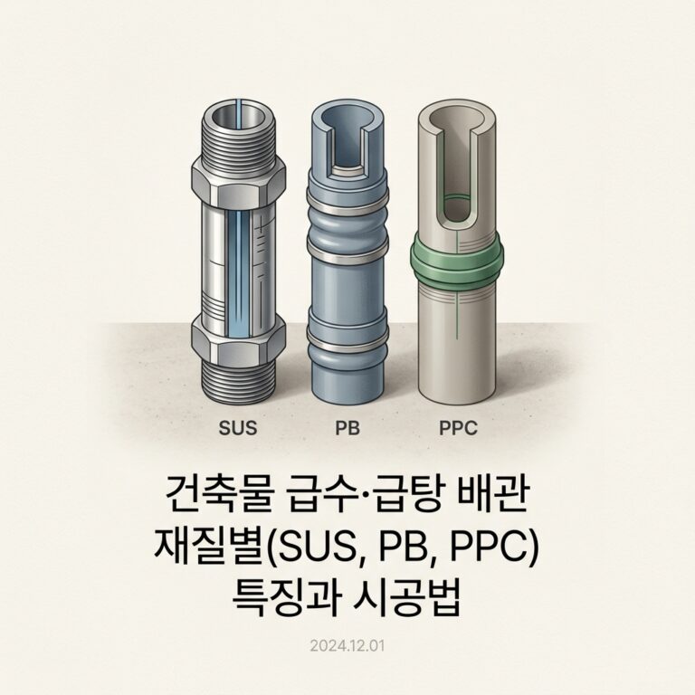 건축물 급수·급탕 배관 재질별(SUS, PB, PPC) 특징과 시공법