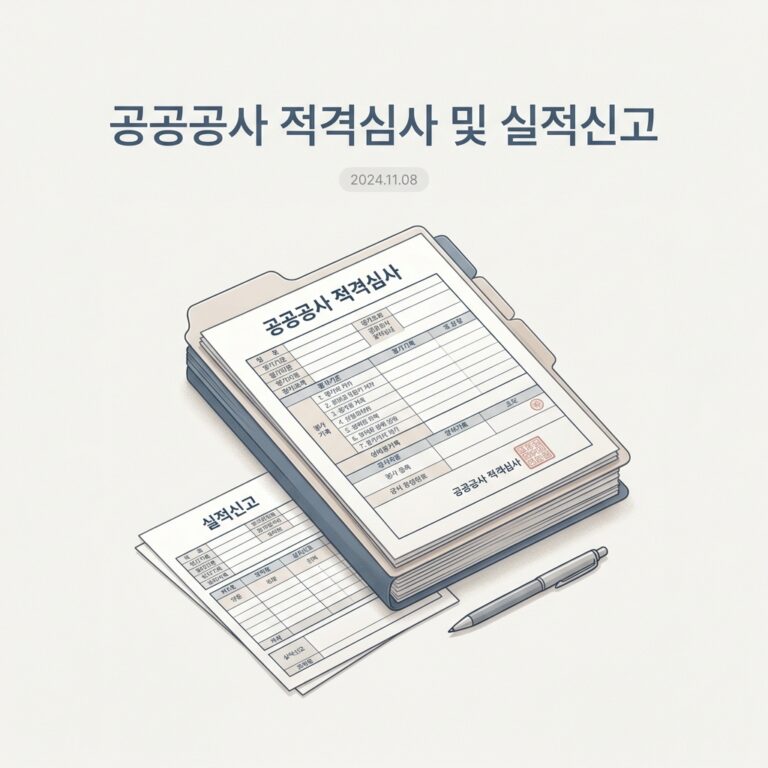 공공공사 적격심사 및 실적신고
