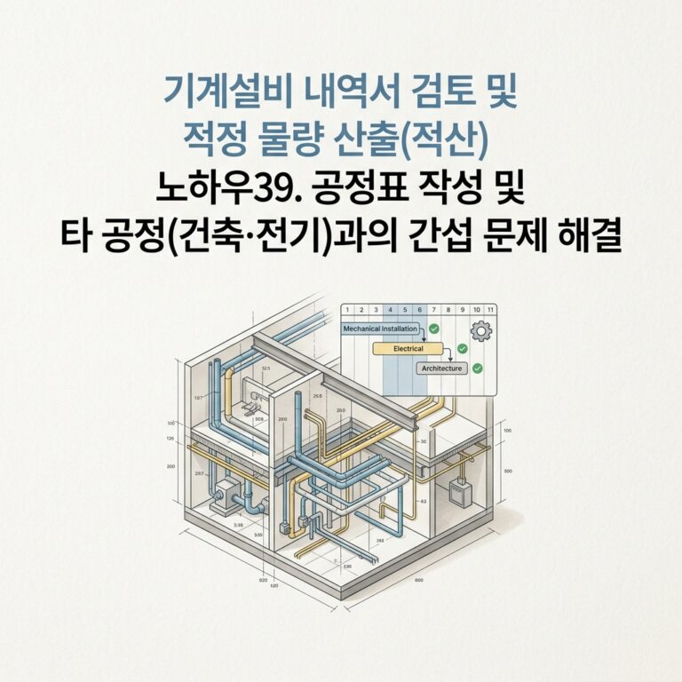 기계설비 내역서 검토 및 적정 물량 산출(적산) 노하우39. 공정표 작성 및 타 공정(건축·전기)과의 간섭 문제 해결