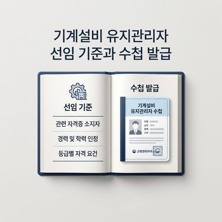 기계설비 유지관리자 선임 기준과 수첩 발급