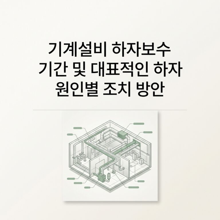 기계설비 하자보수 기간 및 대표적인 하자 원인별 조치 방안