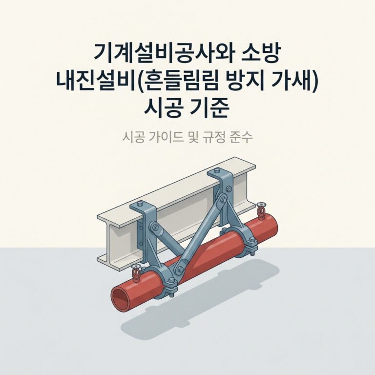 기계설비공사와 소방 내진설비(흔들림 방지 가새) 시공 기준