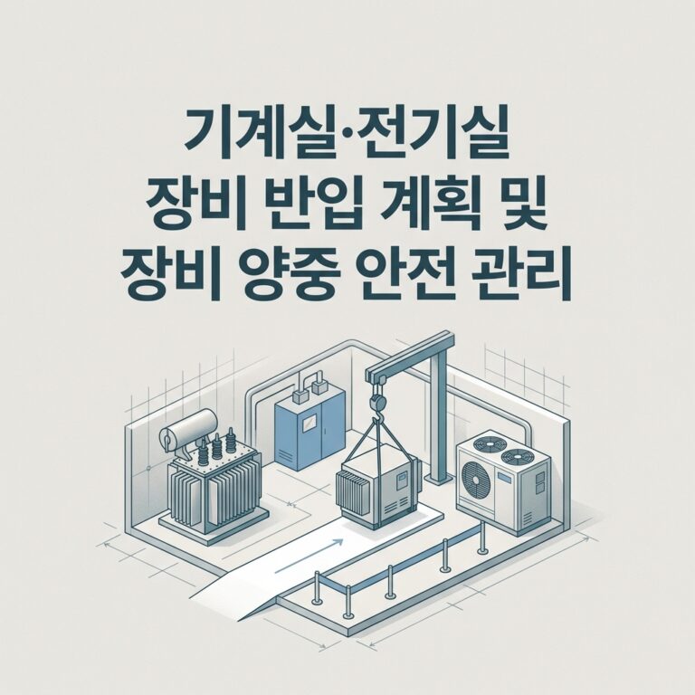 기계실·전기실 장비 반입 계획 및 장비 양중 안전 관리