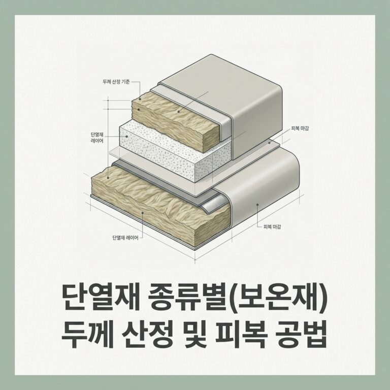 단열재 종류별(보온재) 두께 산정 및 피복 공법