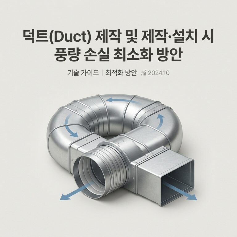 덕트(Duct) 제작 및 제작·설치 시 풍량 손실 최소화 방안