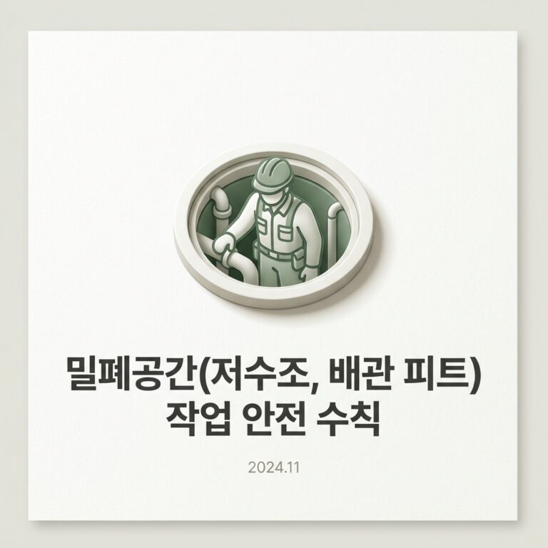 밀폐공간(저수조, 배관 피트) 작업 안전 수칙