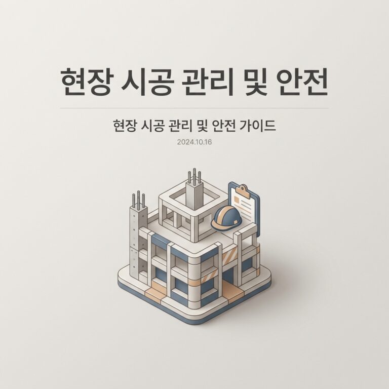 현장 시공 관리 및 안전
