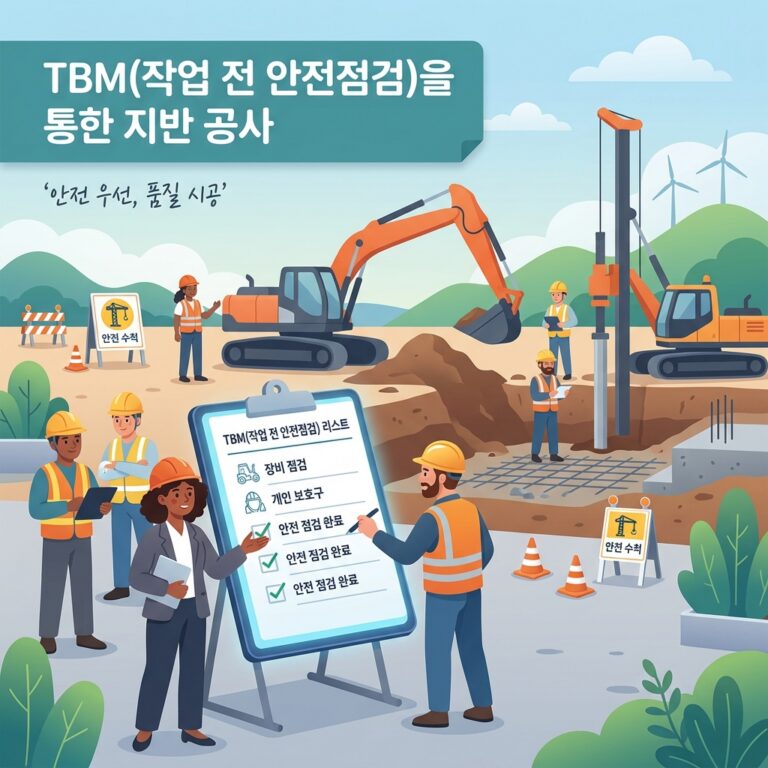 TBM(작업 전 안전점검)을 통한 지반 공사