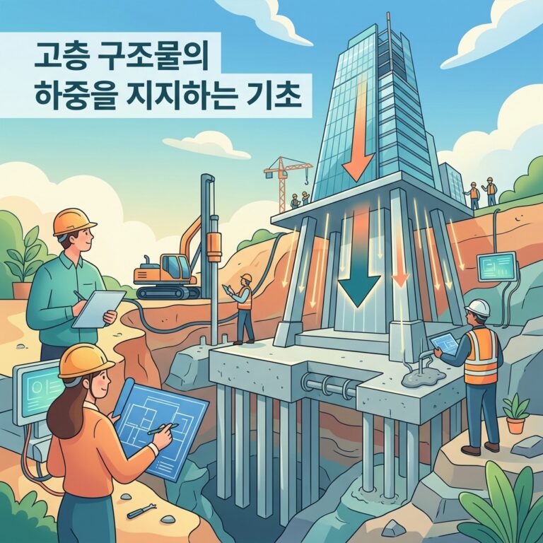 고층 구조물의 하중을 지지하는 기초
