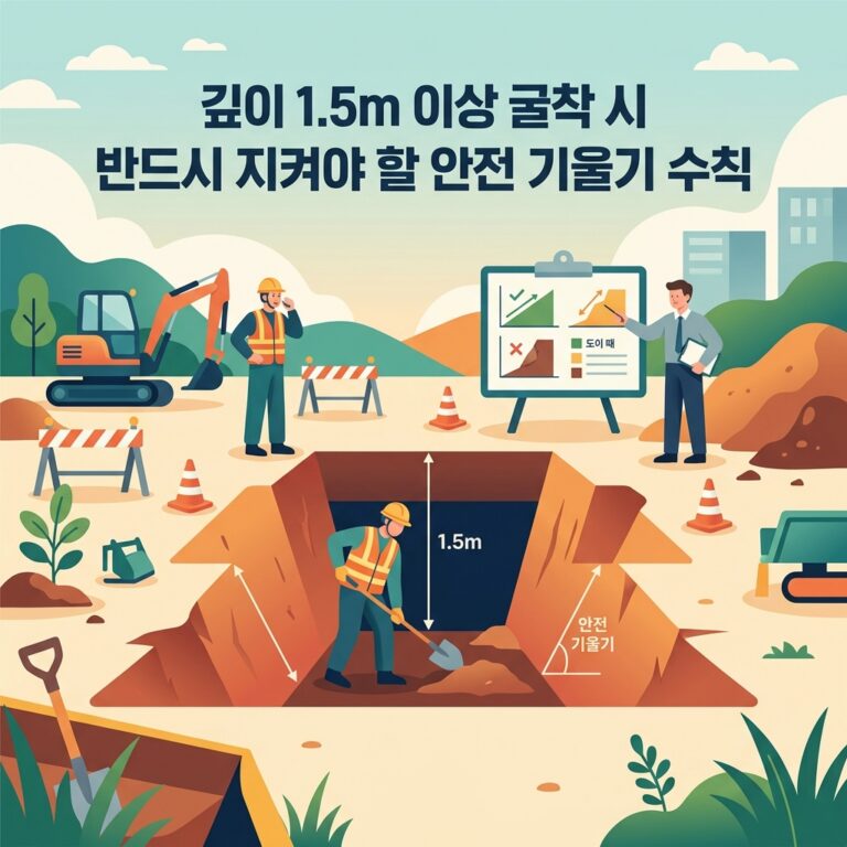 깊이 1.5m 이상 굴착 시 반드시 지켜야 할 안전 기울기 수칙