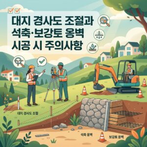 대지 경사도 조절과 석축·보강토 옹벽 시공 시 주의사항
