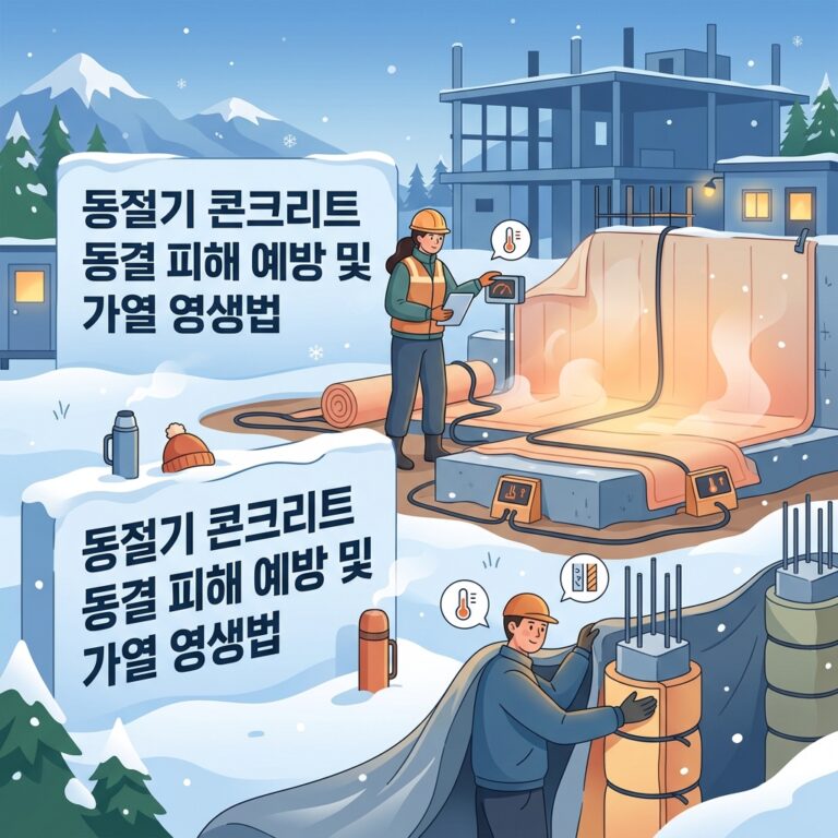 동절기 콘크리트 동결 피해 예방 및 가열 영생법