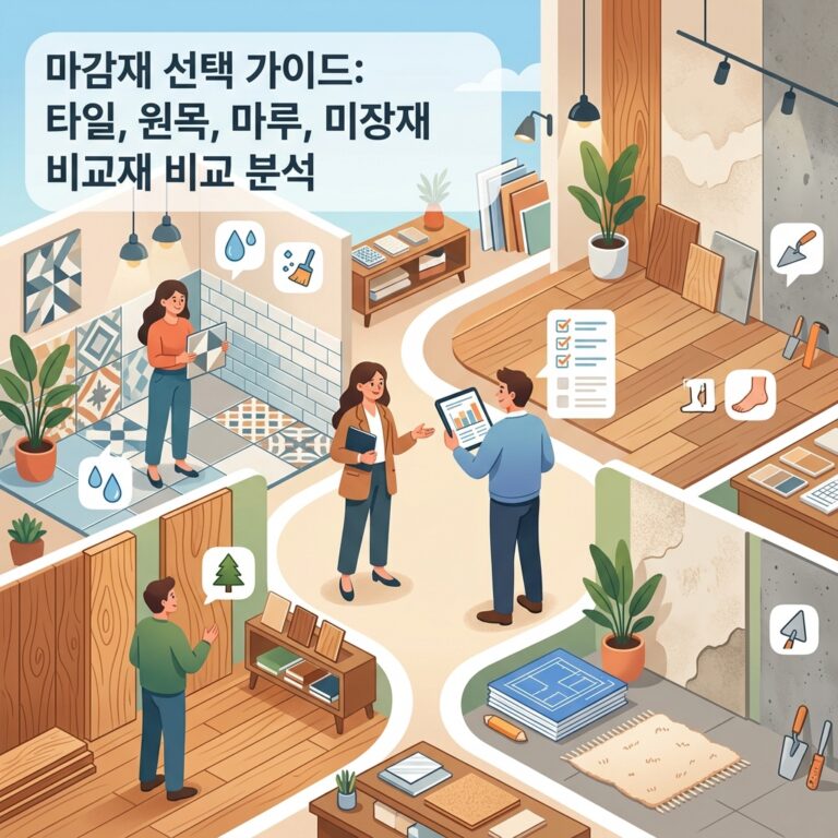마감재 선택 가이드: 타일, 원목, 마루, 미장재 비교 분석