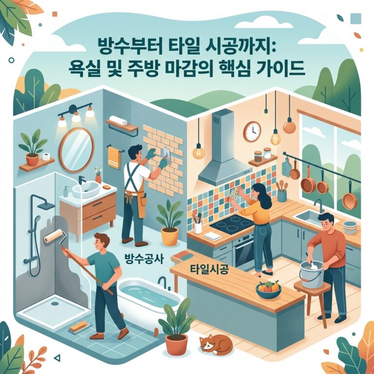 방수부터 타일 시공까지: 욕실 및 주방 마감의 핵심 가이드