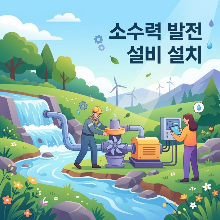 소수력 발전 설비 설치