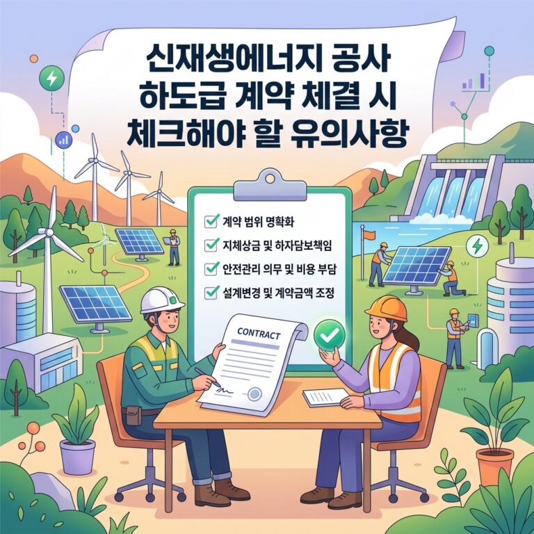 신재생에너지 공사 하도급 계약 체결 시 체크해야 할 유의사항