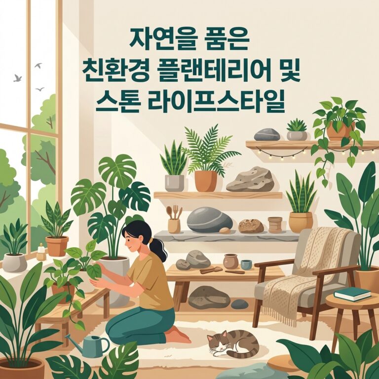 ai thumbnail illustration 자연을 품은 친환경 플랜테리어 및 스톤 라이프스타일 1789711876