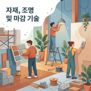 자재, 조명 및 마감 기술