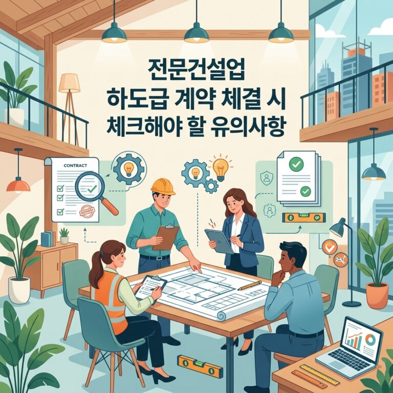 전문건설업 하도급 계약 체결 시 체크해야 할 유의사항