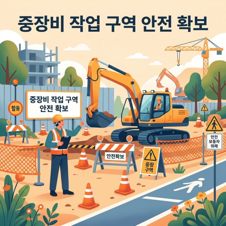 중장비 작업 구역 안전 확보