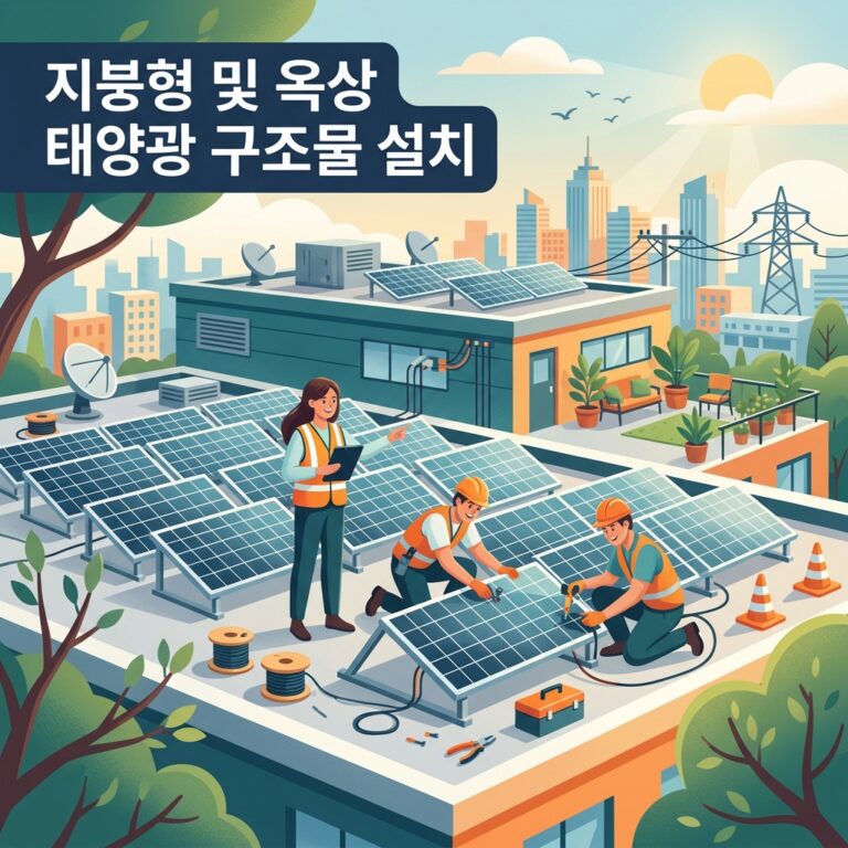 지붕형 및 옥상 태양광 구조물 설치