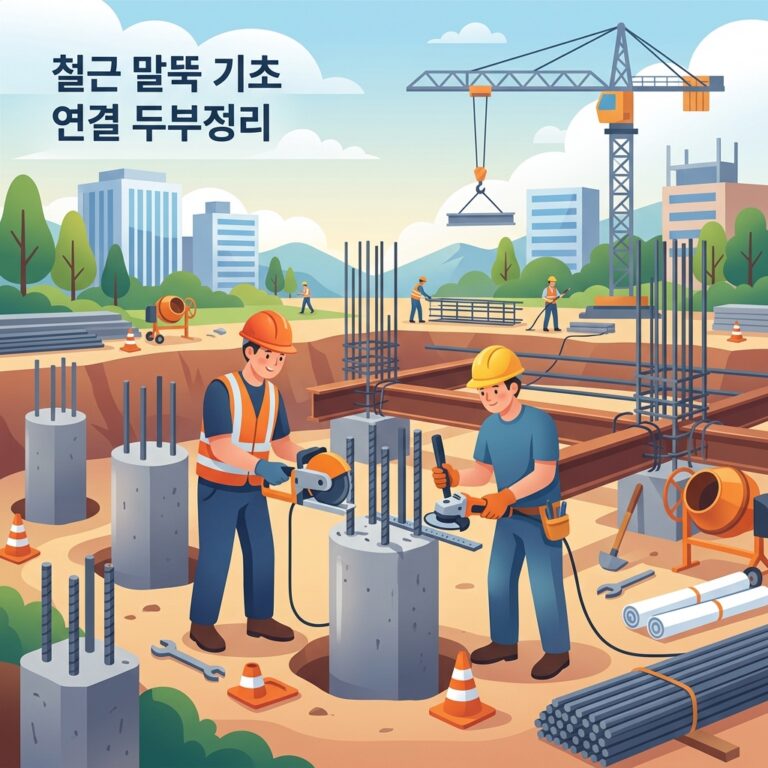 철근 말뚝 기초 연결 두부정리