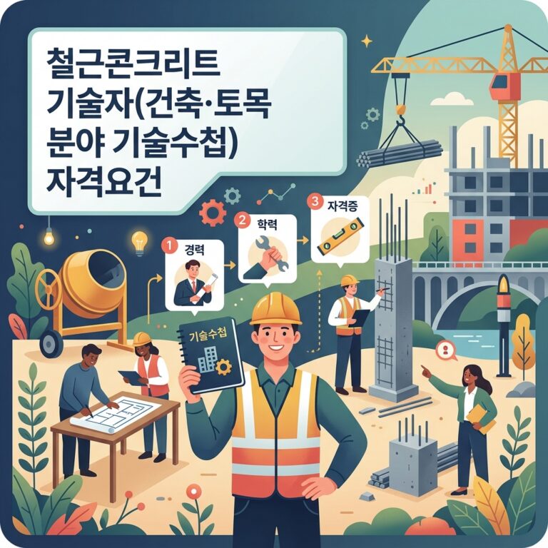 철근콘크리트 기술자(건축·토목 분야 기술수첩) 자격요건