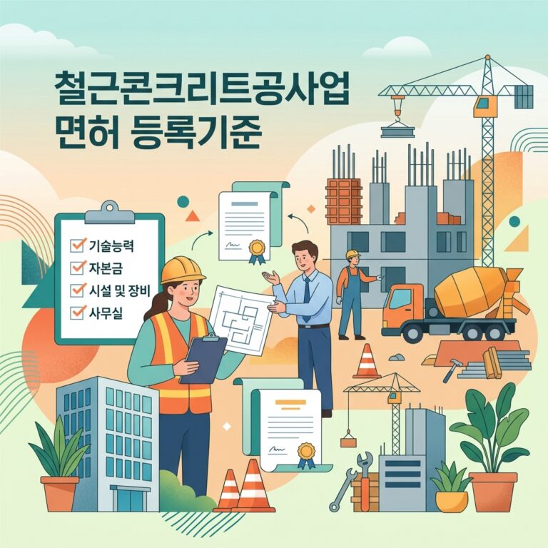 철근콘크리트공사업 면허 등록기준