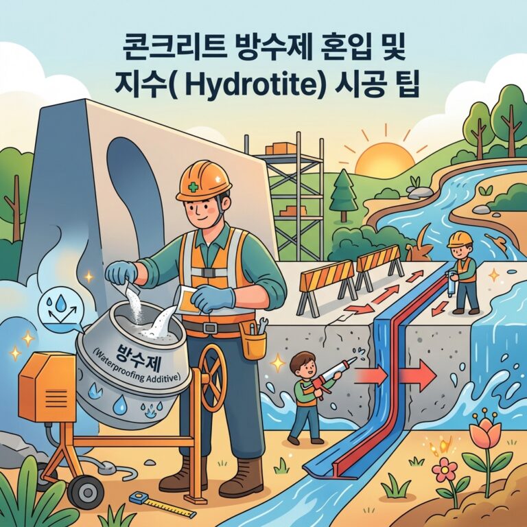 콘크리트 방수제 혼입 및 지수( Hydrotite) 시공 팁