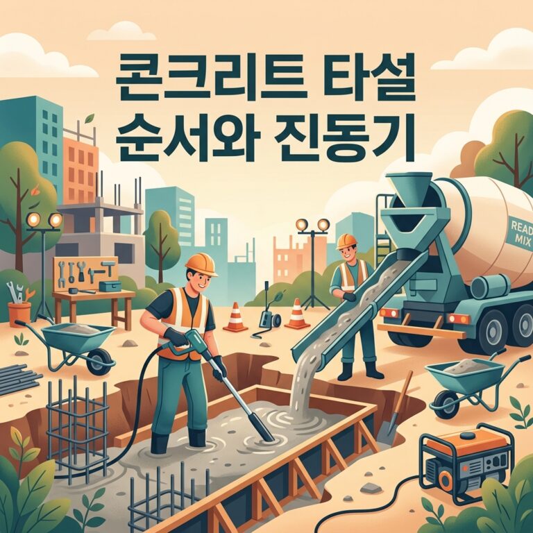 콘크리트 타설 순서와 진동기