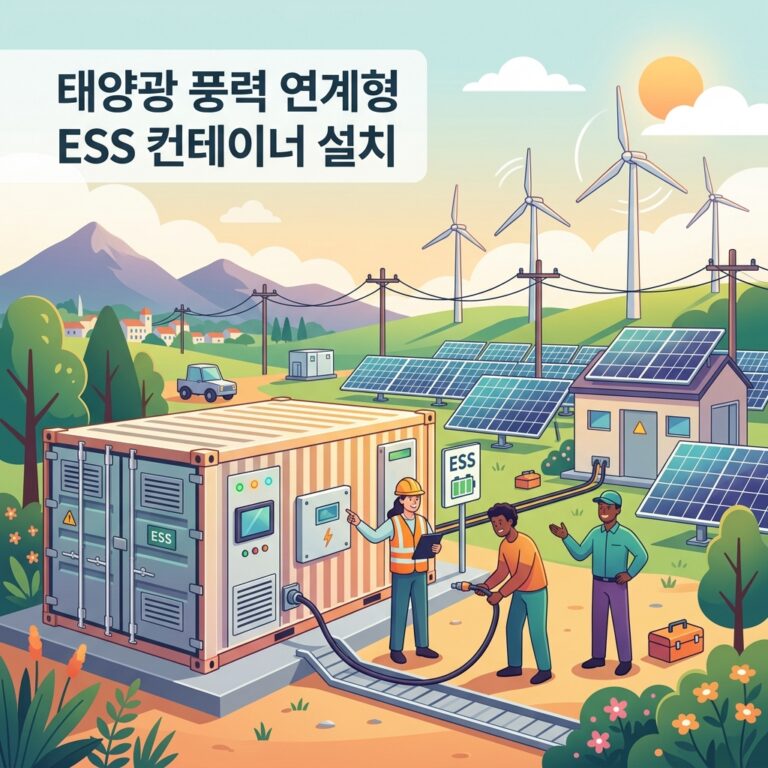 태양광 풍력 연계형 ESS 컨테이너 설치