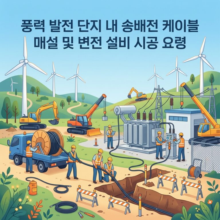 풍력 발전 단지 내 송배전 케이블 매설 및 변전 설비 시공 요령