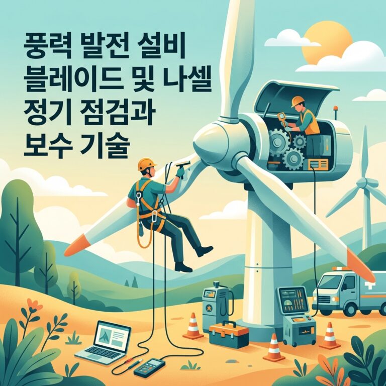 풍력 발전 설비 블레이드 및 나셀 정기 점검과 보수 기술