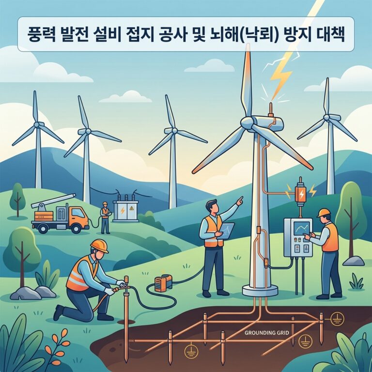 풍력 발전 설비 접지 공사 및 뇌해(낙뢰) 방지 대책